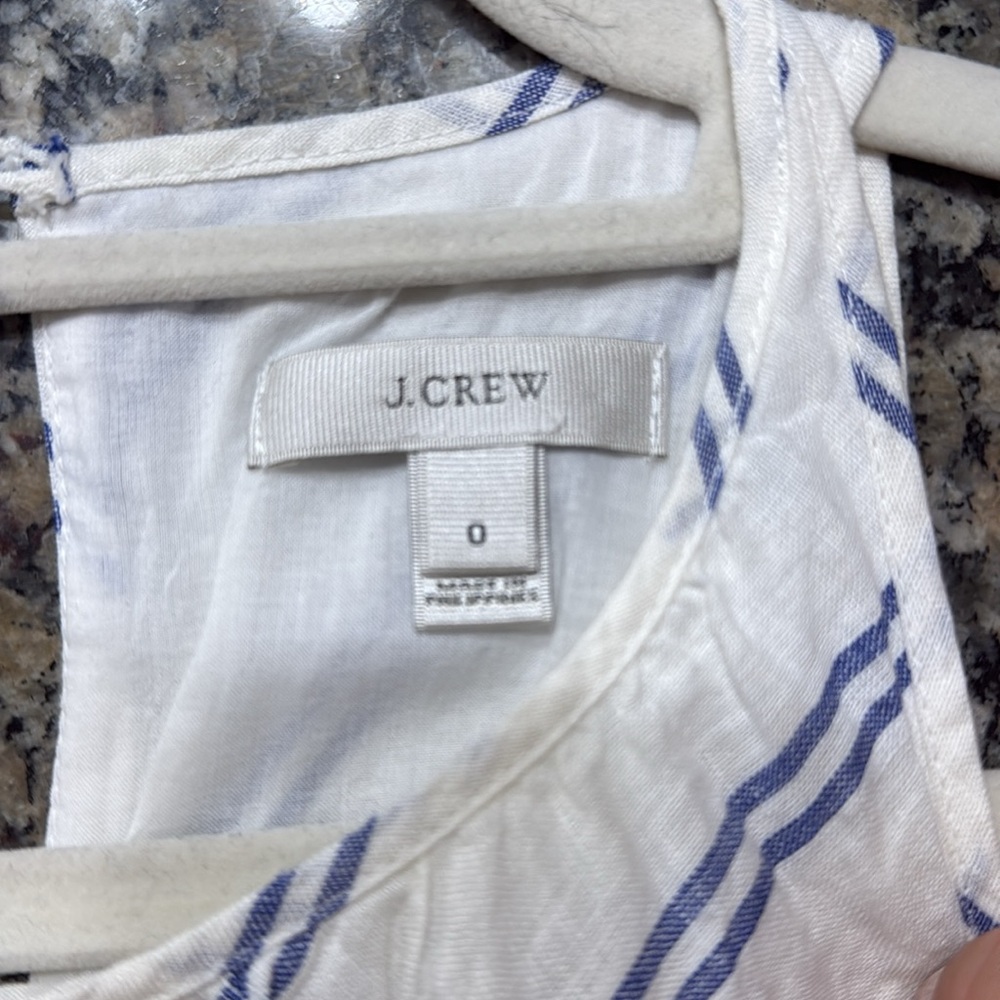 J. Crew blue and white linen striped racer back Maxi Dress - Picture 3 of 4